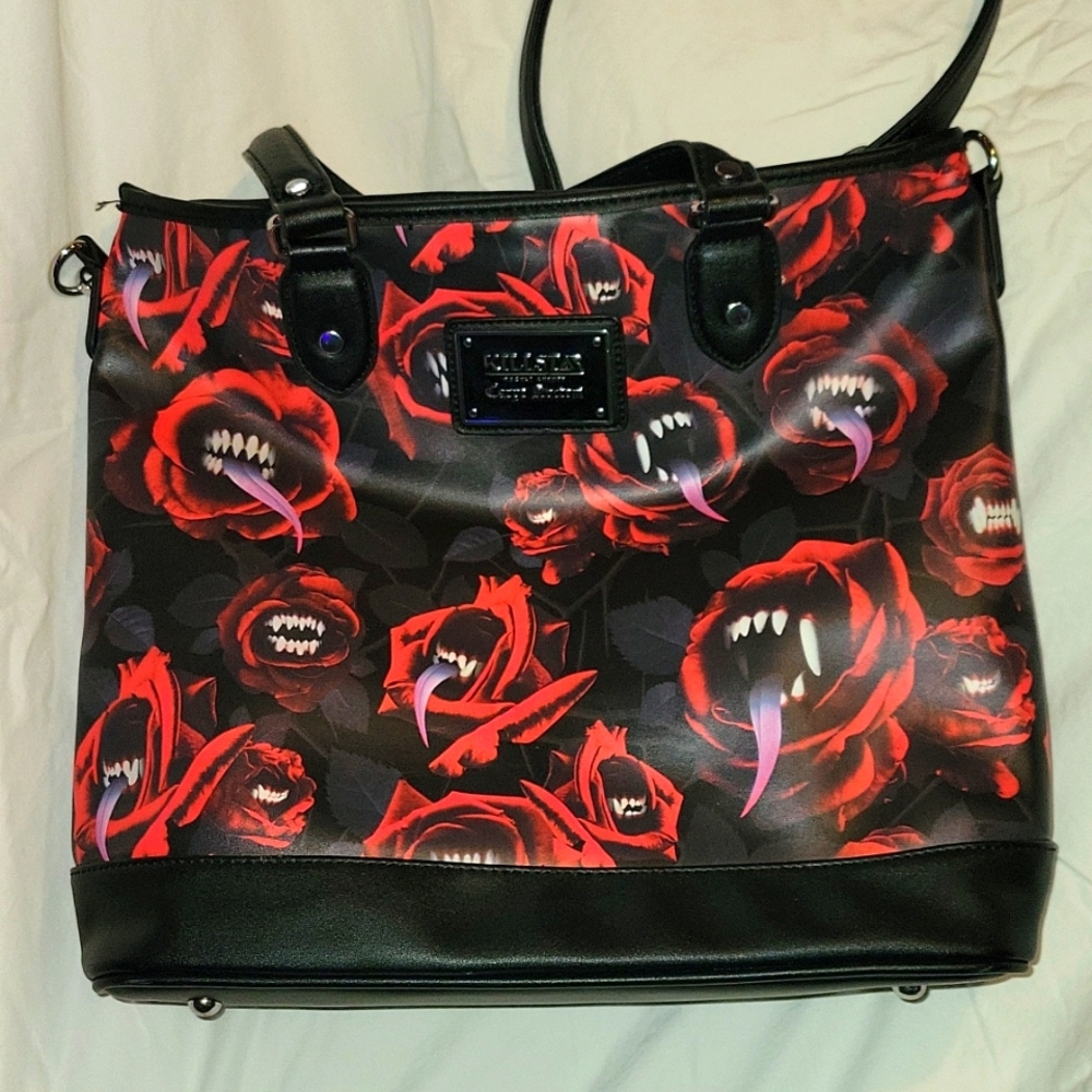 Killstar Tote with vampire roses. Part of a set of 3